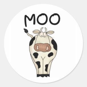 Sticker Rond Vache à MOO
