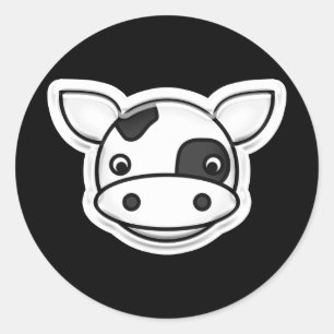 Sticker Rond Vache à MOO