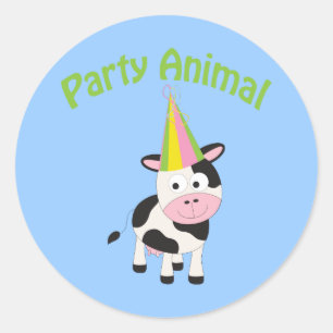 Sticker Rond Vache animale