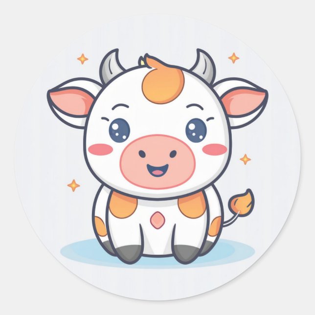 Sticker Rond Vache animale mûre (Devant)