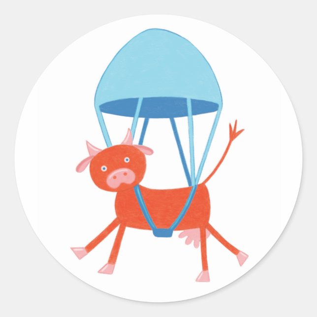Sticker Rond Vache aventurière (Devant)