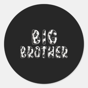 Sticker Rond Vache Big Brother Famille Anniversaire Pères corre