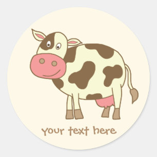 Sticker Rond Vache Brown
