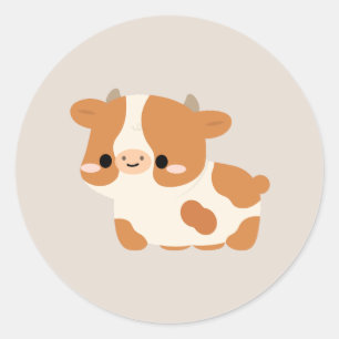 Sticker Rond Vache de Guernesey
