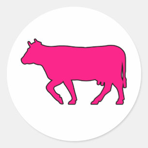Sticker Rond Vache de lait Silhouette Boeuf de boeuf Moo Bull S
