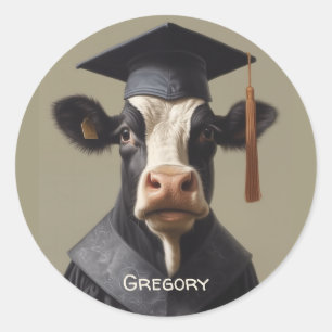 Sticker Rond Vache diplômée
