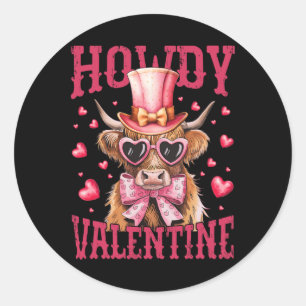 Sticker Rond Vache drôle Saint-Valentin Mignon Cœur occidental