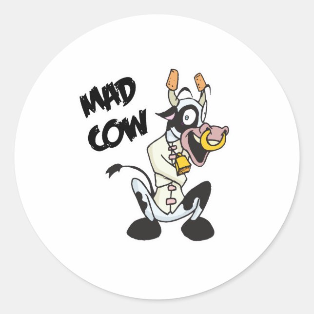 Sticker Rond vache folle (Devant)