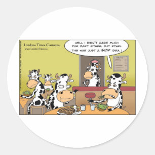 Sticker Rond Vache Mange Mari Drôle Cadeaux Tee - shirt Mugs & 