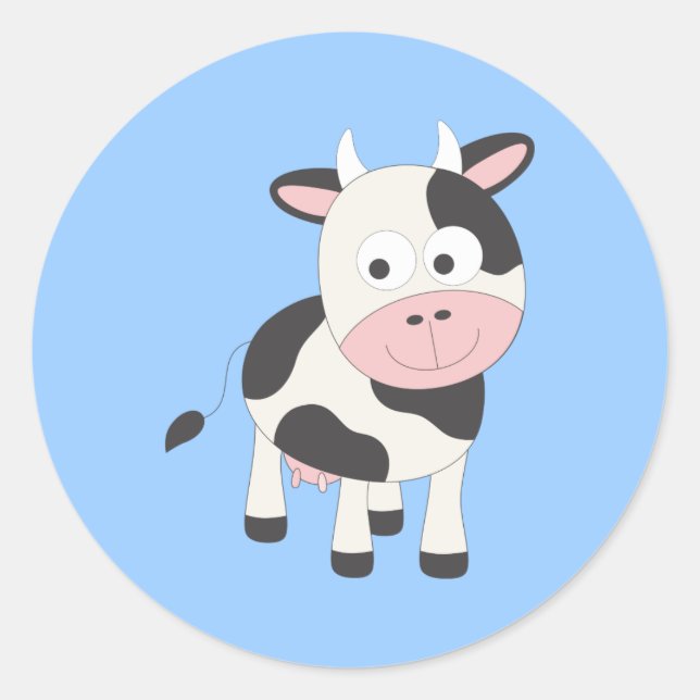 Sticker Rond Vache mignonne (Devant)