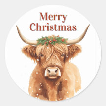 Vache miniature de Noël à verdure Highland