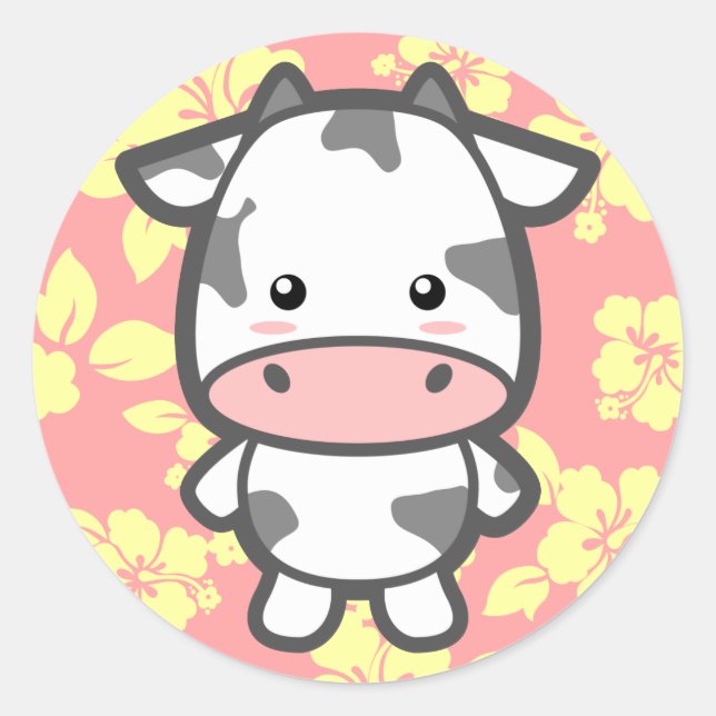 Sticker Rond Vache mûre (Devant)