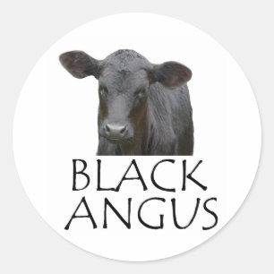 Sticker Rond Vache noire