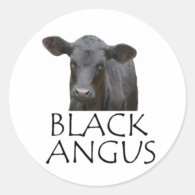Sticker Rond Vache noire (Devant)