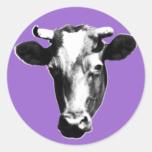 Sticker Rond Vache Pop Art