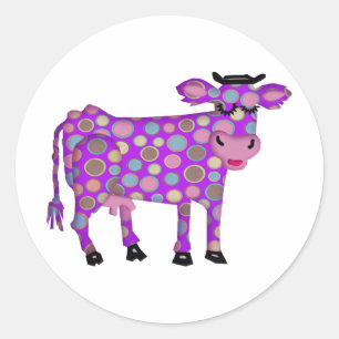 Sticker Rond Vache pourpre