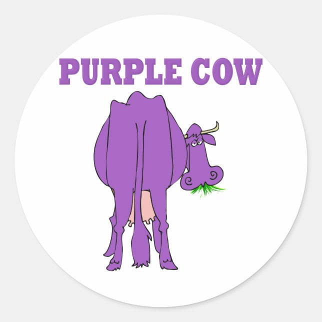 Sticker Rond Vache pourpre (Devant)
