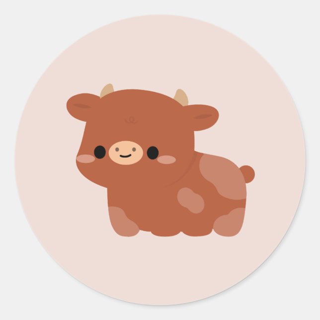Sticker Rond Vache rouge suédoise (Devant)
