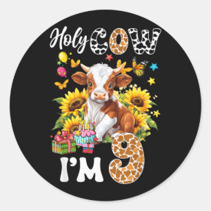 Sticker Rond Vache sacrée 9 ans Ferme Vache Suowers 9e annivers