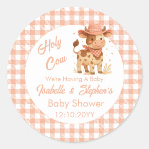 Sticker Rond Vache Sacrée Nous Allons Avoir Un Bébé Toile De Fo
