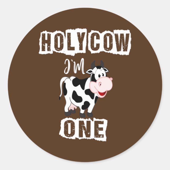 Sticker Rond Vache sainte im une fille d'anniversaire papa de l (Devant)