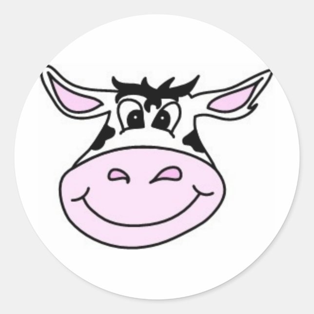 Sticker Rond Vache souriante (Devant)