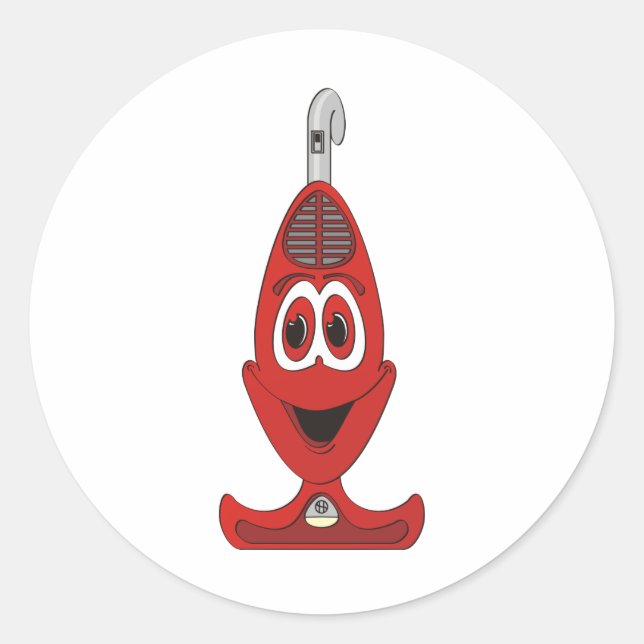 Sticker Rond Vacuum Carton rouge (Devant)