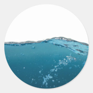 Sticker Rond Vague cool bleu clair