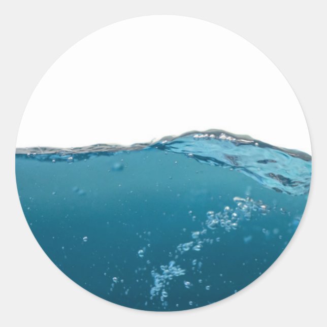 Sticker Rond Vague cool bleu clair (Devant)
