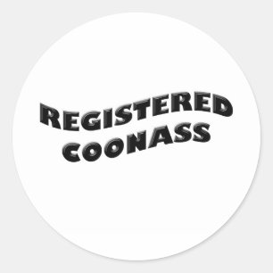 Sticker Rond Vague Coonass enregistrée
