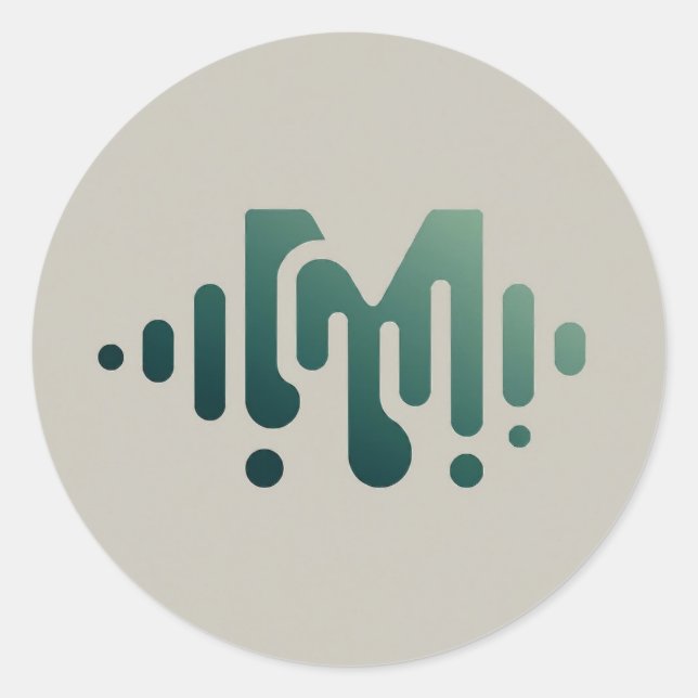 Sticker Rond Vague de musique (Devant)