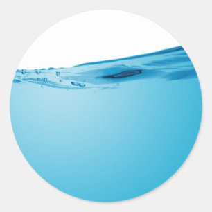 Sticker Rond vague d'eau bleue