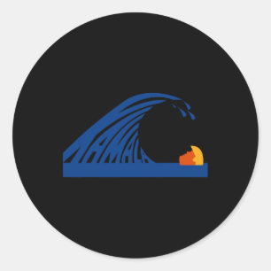 Sticker Rond Vague Mignonne De Vague Bleue Kamala Pour Kamala F