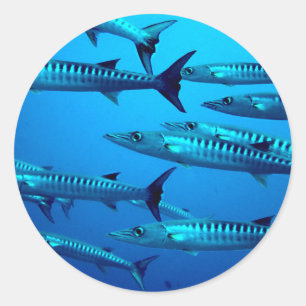 Sticker Rond vague tropicale de l'eau d'océan de mer profonde