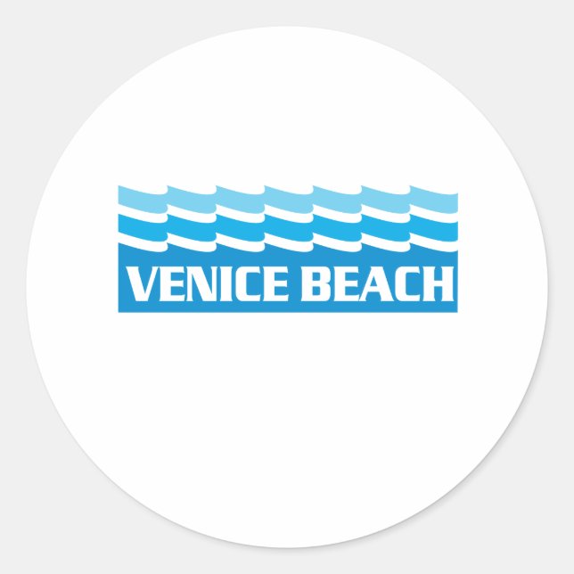 Sticker Rond Vagues de plage de Venice (Devant)