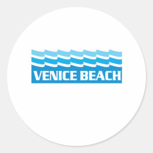 Sticker Rond Vagues de plage de Venise