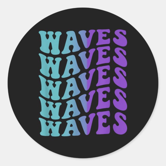 Sticker Rond Vagues, sensibilisation à la santé mentale (Devant)