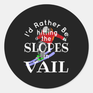Sticker Rond Vail Colorado Id Plutôt Toucher Les Pentes Funn