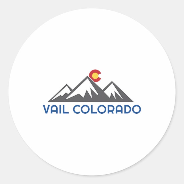 Sticker Rond Vail, Colorado Rocheuse  (Devant)