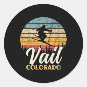 Sticker Rond Vail Ski Colorado Ski de montagne Vintage