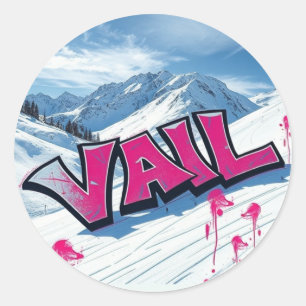 Sticker Rond Vail Ski Resort Colorado accessoire graffiti