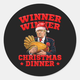 Sticker Rond Vainqueur de Trump drôle Dîner de Noël Turquie