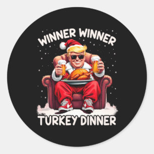 Sticker Rond Vainqueur super de Noël Trump Dîner Turquie