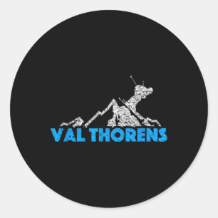 Sticker Rond Val Thorens Ski Snowboard France Résort Dist