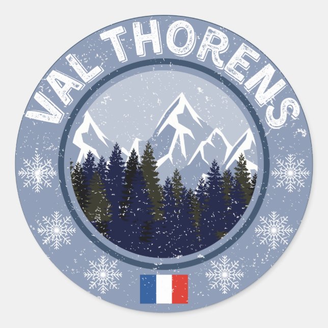 Sticker Rond Val Thorens Station de ski (Devant)