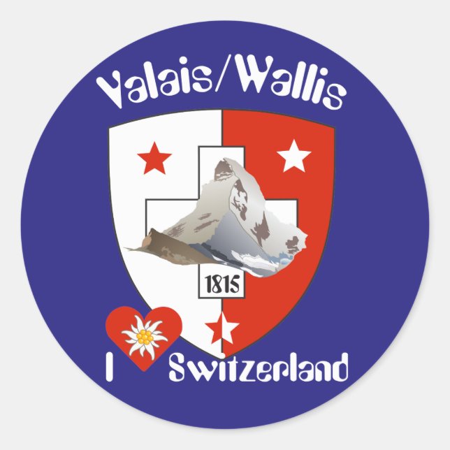 Sticker Rond Valais Suisse Svizzera (Devant)