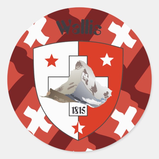 Sticker Rond Valais Suisse Svizzera (Devant)