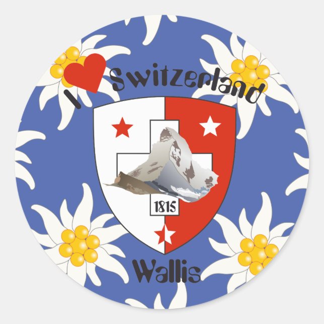 Sticker Rond Valais Suisse Svizzera (Devant)