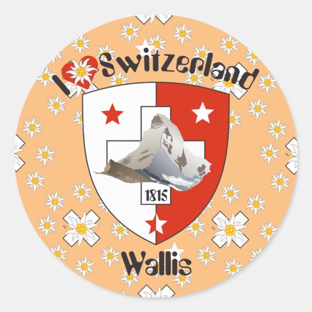 Sticker Rond Valais Suisse Svizzera (Devant)