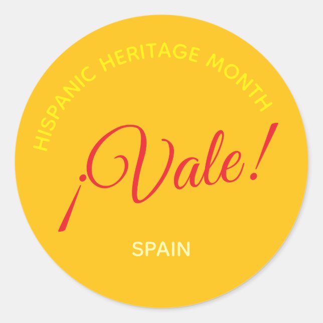 Sticker Rond Vale! Espagne (Devant)